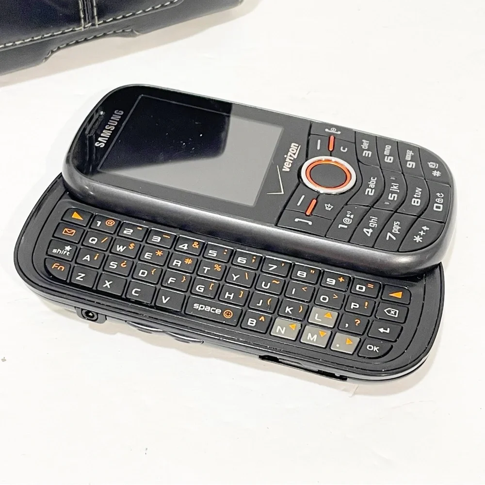 Verizon Samsung Intensity‎ II Cell Phone Slide Keyboard Untested Leather Case